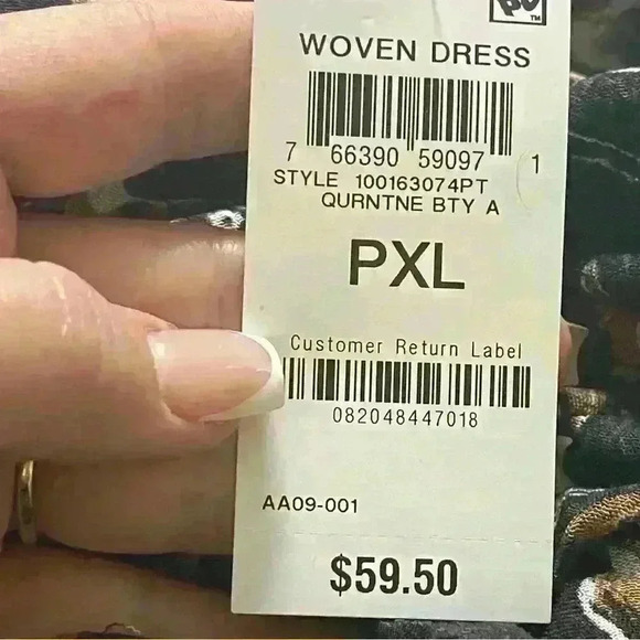 Style & Co Petite Gauze Tired Shift Dress Black Floral Size PXL NWT Bohemian - Picture 10 of 14